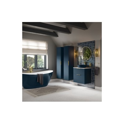 Sintra 350mm Wall Hung 1 Door Tall Unit - Matt Deep Blue | T 2