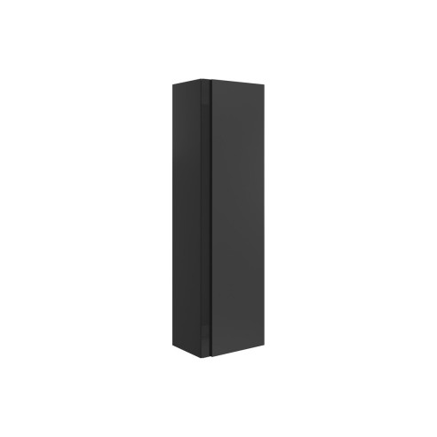 Coimbra 350mm Wall Hung 1 Door Tall Unit - Matt Black & Glas