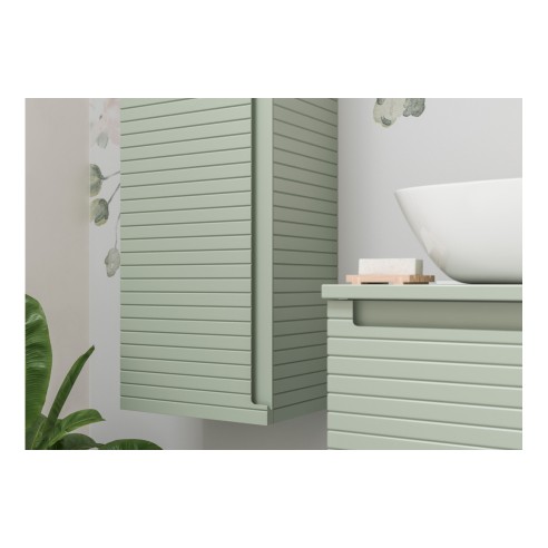 Aveiro 350mm Wall Hung 1 Door Tall Unit - Matt Willow Green