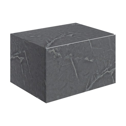 Nazare 600mm Wall Hung Storage Drawer - Grey Marble | Storag