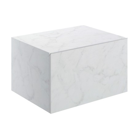 Nazare 600mm Wall Hung Storage Drawer - White Marble | Stora