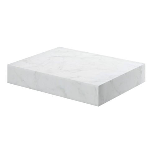 Nazare 600mm Wall Hung Basin Shelf - White Marble | Storage