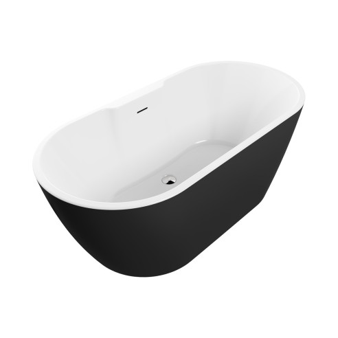 Bozzano Freestanding 1655x745x580mm 0TH Bath - Matt Black |