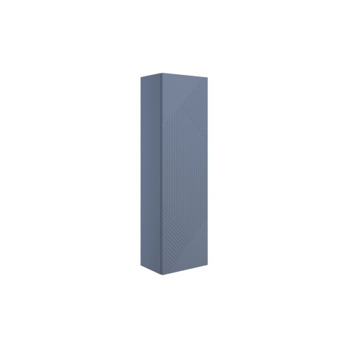 Lisbon 350mm Wall Hung 1 Door Tall Unit - Matt Smoke Blue |