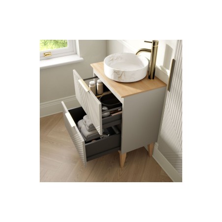 Lisbon 350mm Wall Hung 1 Door Tall Unit - Matt Oat | Tall Un