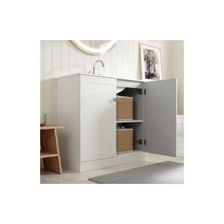 Marvao 300mm Wall Hung 1 Door Tall Unit - Matt White | Tall