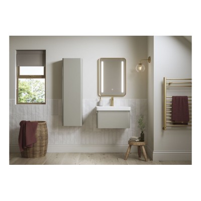Cosmo 350mm Wall Hung 1 Door Tall Unit - Matt Latte | Tall U 2