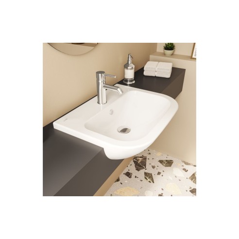 VitrA S20 550x445mm 1TH Semi Recessed Basin - White | Basins