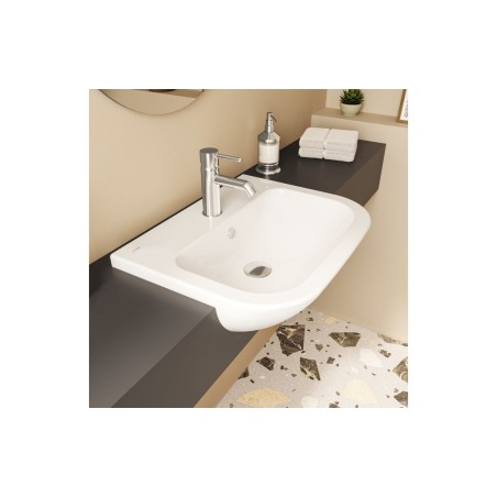 VitrA S20 550x445mm 1TH Semi Recessed Basin - White | Basins