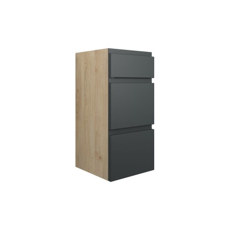 Bau 300mm Standard 3 Drawer Unit - Matt Graphite Grey (Oak C