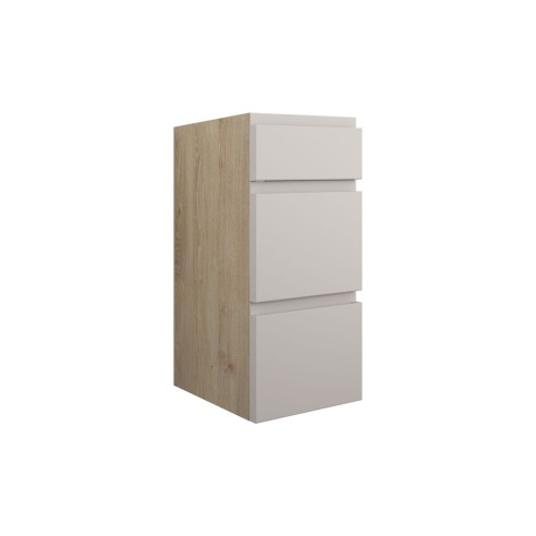 Bau 300mm Standard 3 Drawer Unit - Matt Dove Grey (Oak Cab)