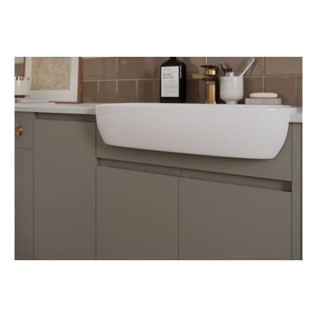 Bau 600mm Mirrored Wall Unit - Matt Stone (Grey Cab) | Mirro