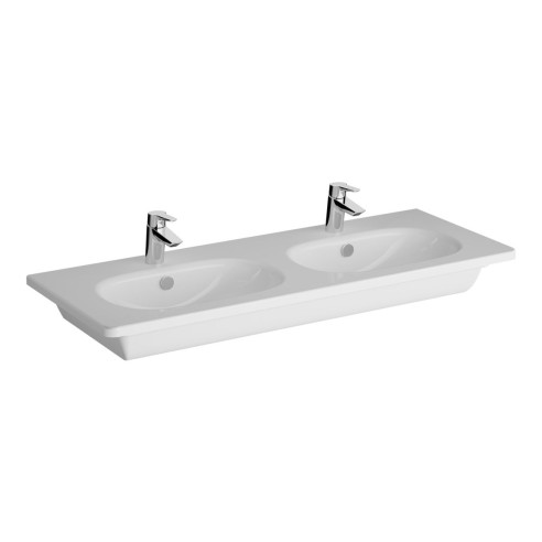 VitrA Zentrum 1200x460mm 2TH Vanity Basin w/Overflow - White
