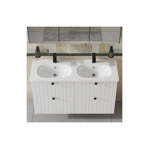 VitrA Zentrum 1200x460mm 2TH Vanity Basin w/Overflow - White