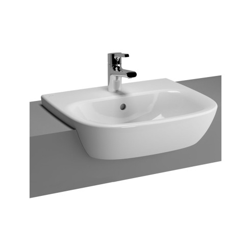 VitrA Zentrum 495x425mm 1TH Semi Recessed Basin - White | Ba