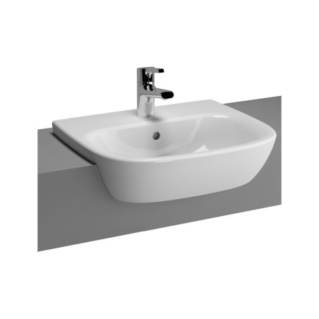 VitrA Zentrum 495x425mm 1TH Semi Recessed Basin - White | Ba