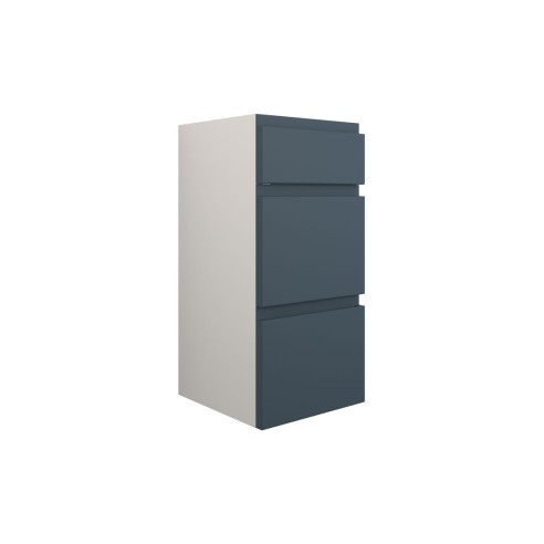 Bau 300mm Standard 3 Drawer Unit - Matt Arley Blue (Grey Cab