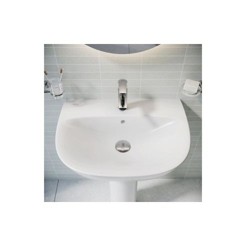 VitrA Zentrum 645x480mm 1TH Basin w/Overflow - White | Basin
