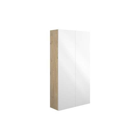 Envio 600mm Slim 2 Door Storage Unit - White Gloss (Oak Cab)