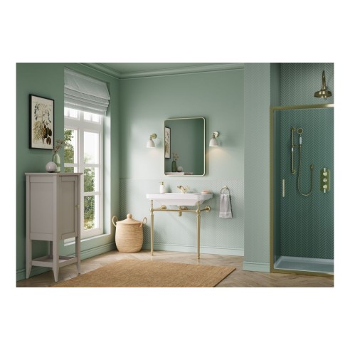 Diego 610mm 1TH Console Basin - Brushed Brass | Basins | Bat