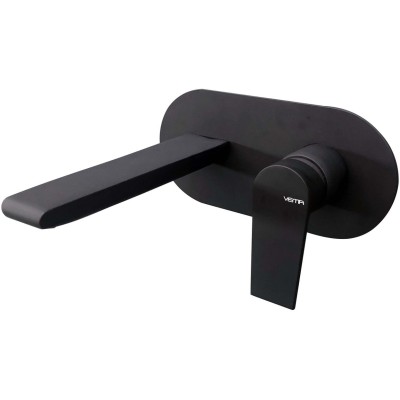 Vema Timea Wall Mounted Basin Mixer - Matt Black | Bathroom