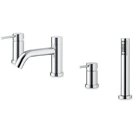 Vema Maira 4-Hole Deck Mounted Bath/Shower Mixer - Chrome |