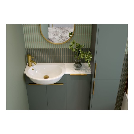 Envio 300mm Slim Base Unit - Matt Green (Oak Cab) | Storage