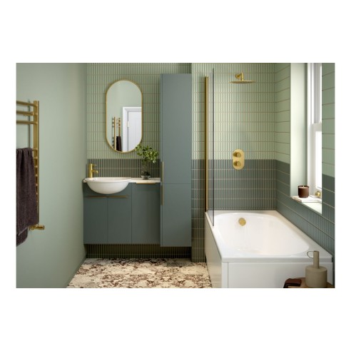 Envio 1200mm Plinth - Matt Green | Storage Units | BathroomK