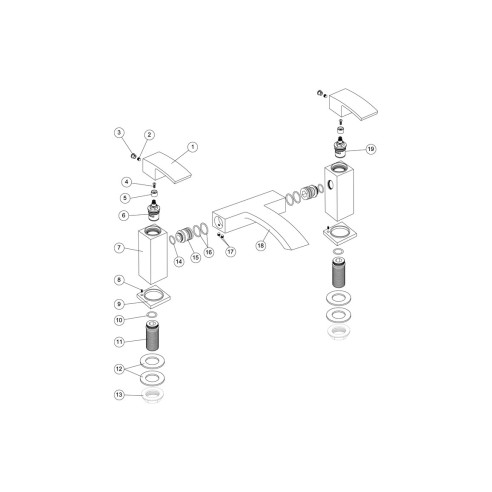 Ruby Bath Filler - Chrome | Bathroom Taps | BathroomKing