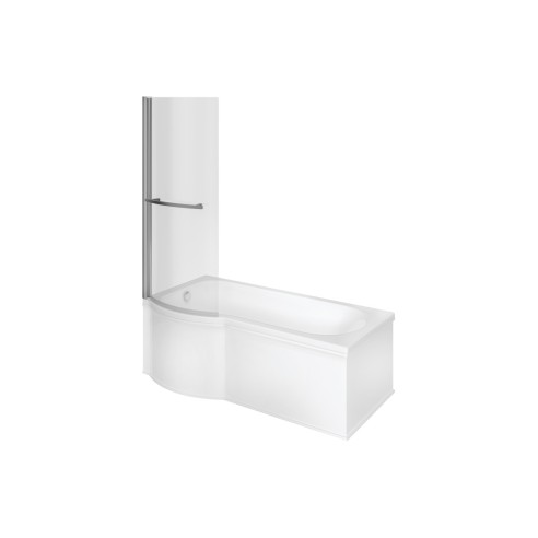 Catania P Shape SUPERCAST 1700x850x560mm 0TH Shower Bath Pac