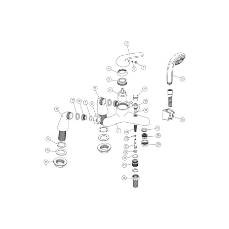 Howlite Bath/Shower Mixer - Chrome | Bathroom Taps | Bathroo