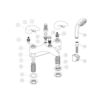 Howlite Low Pressure Bath/Shower Mixer - Chrome | Bathroom T 2