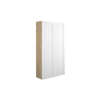 Anibel 600mm Slim 2 Door Storage Unit - Matt White (Oak Cab)