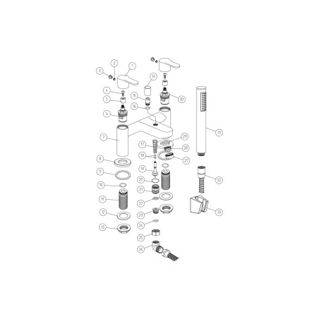 Cuprite Bath/Shower Mixer & Shower Kit - Chrome | Bathroom T