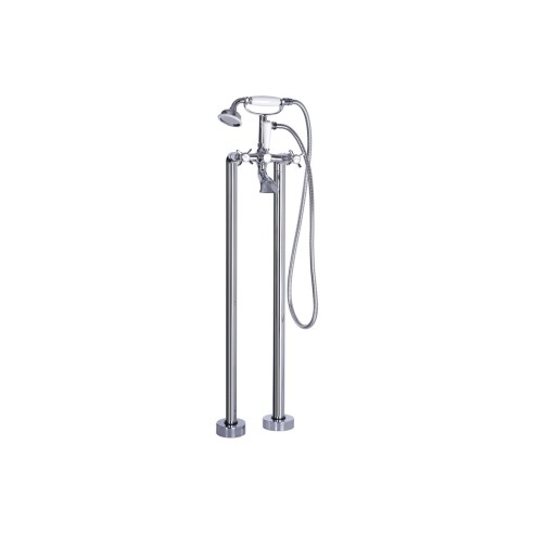 Amethyst Floor Standing Bath/Shower Mixer - Chrome | Bathroo