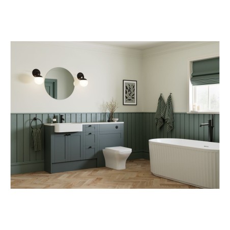 Anibel 600mm Mirrored Wall Unit - Matt Green Camo (Oak Cab)