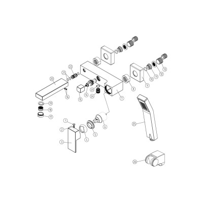 Amber Wall Mounted Shower Mixer & Shower Kit - Chrome | Bath 2