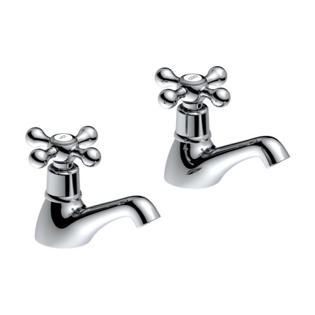 Jet Basin Pillar Taps - Chrome | Bathroom Taps | BathroomKin