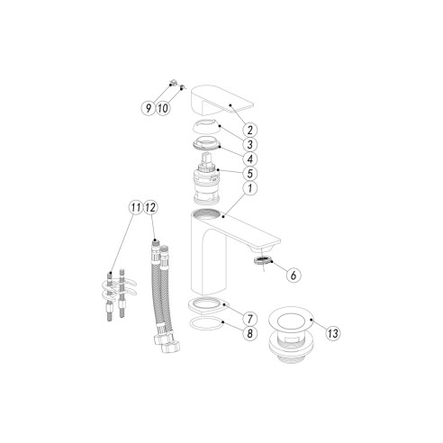 Ligure Basin Mixer & Waste - Matt Black | Bathroom Taps | Ba