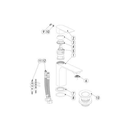 Ligure Basin Mixer & Waste - Matt Black | Bathroom Taps | Ba