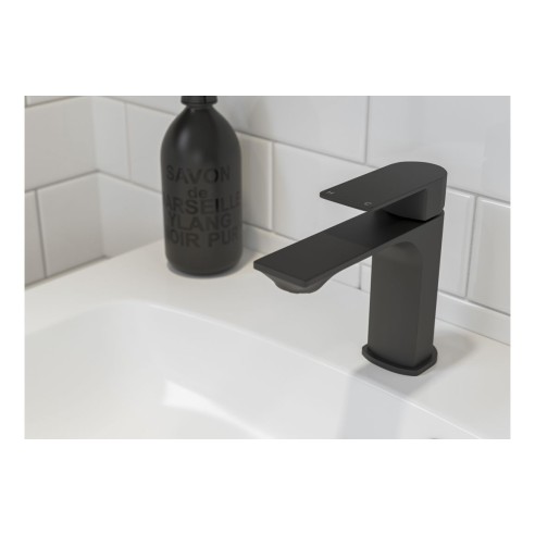 Ligure Basin Mixer & Waste - Matt Black | Bathroom Taps | Ba