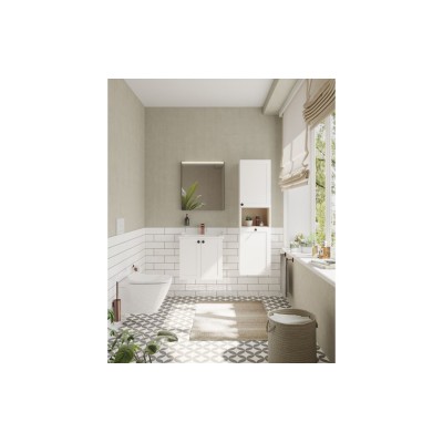 VitrA Root Classic 40cm 2 Door Semi-Tall Unit w/Laundry Bask 2