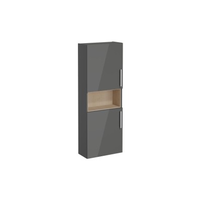 VitrA Root Flat 55cm 2 Door Semi-Tall Unit (LH Hinge) - Anth