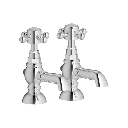 Lucite Basin Pillar Taps - Chrome | Bathroom Taps | Bathroom
