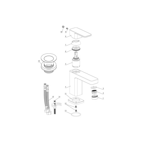 Saphire Cloakroom Basin Mixer & Waste - Chrome | Bathroom Ta