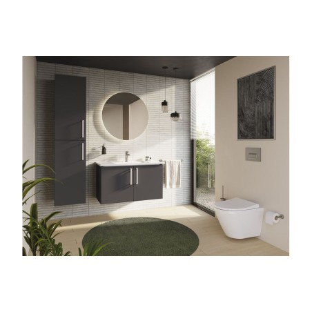 VitrA Root Flat 40cm 2 Door Tall Unit (LH Hinge) - Matt Stor