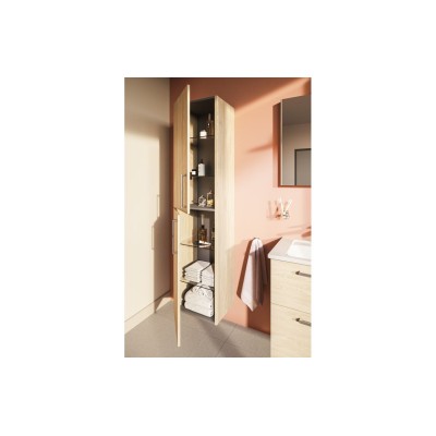 VitrA Root Flat 40cm 2 Door Tall Unit (LH Hinge) - Natural O 2