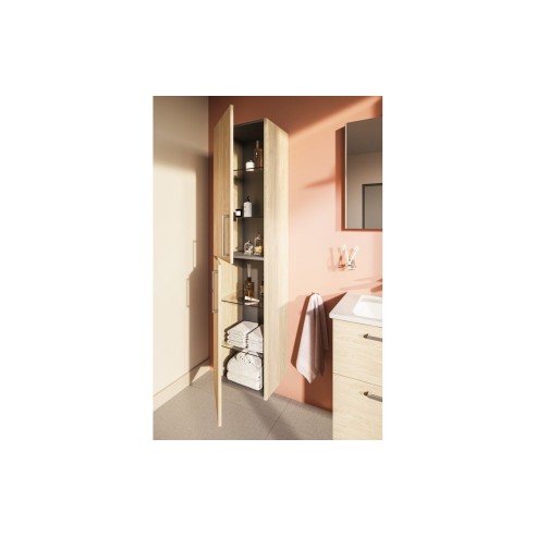 VitrA Root Flat 40cm 2 Door Tall Unit (LH Hinge) - Natural O