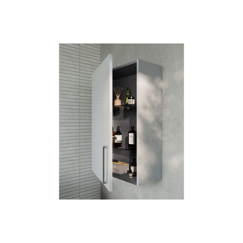 VitrA Root Flat 60cm 1 Door Upper/Wall Unit (LH Hinge) - Shi