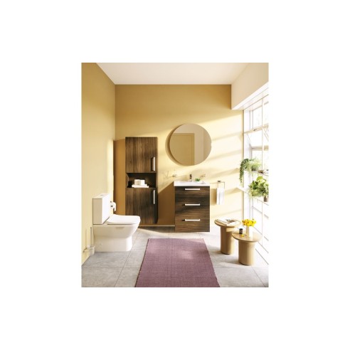 VitrA Root Flat 55cm 2 Door Semi-Tall Unit (LH Hinge) - Waln